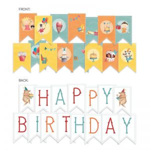 Banerek / die cut Happy Birthday, 15szt.
